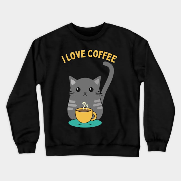 In need of coffee lover coffee addict Funny tired exhausted kitty Crewneck Sweatshirt by BoogieCreates